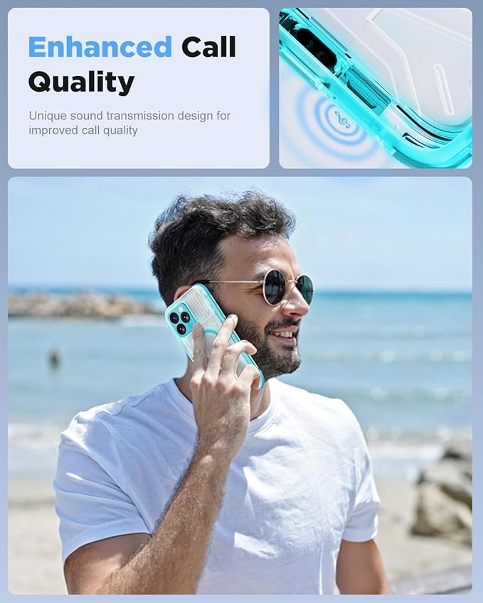for iPhone 16 Pro Max Waterproof Case with Magsafe, Built-in [Camera & Screen Protector] [Lanyard], IP68 Water Proof Full Body Dustproof Heavy Duty Frosted Protective Phone Cover, 6.9" Teal