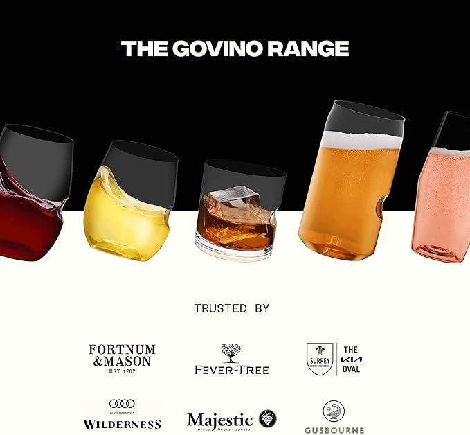 GOVINO Unbreakable Plastic Wine Glasses - Stemless Shatterproof Tritan Glassware, Fancy Cups That Look Like Glass, 16oz, Set of 2