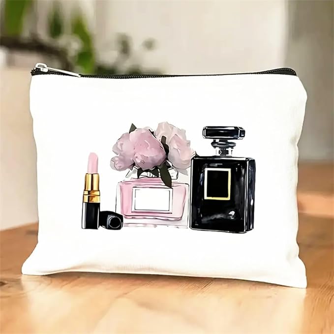 Fashionable Cosmetic Storage Bag，Adorable Printed Makeup Bag with Zipper - Spacious Cosmetics Case for Makeup Lovers - Gift for Friends, Girls, & Moms on Birthday (F0190)