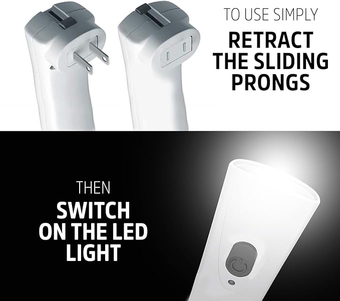 Energizer Auto-On LED Flashlights Rechargeable (3-Pack) for Home Power Failure, Plug in LED Flashlight for Power Outage, Night Light, Hurricane Preparedness