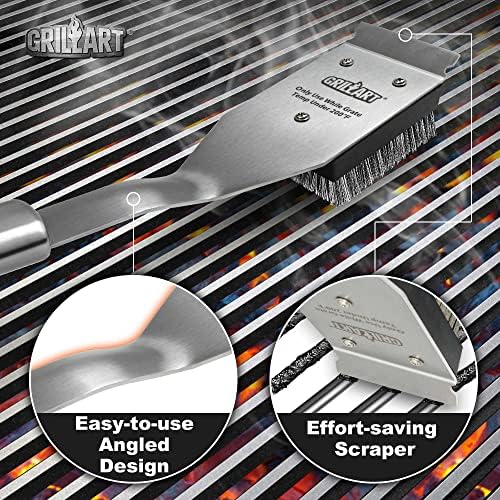 GRILLART Grill Brush and Scraper, Wire BBQ Grill Brush for Outdoor Grill, 16.5” Grill Cleaning Brush BBQ Grill Accessories, Safe Grill Cleaner Brush-Ideal Gift for Men/Dad BBQ Brush for Grill Cleaning - Image 5
