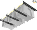 TORACK Garage Ceiling Bin Storage Rack, Overhead Tote Storage Rail System Heavy Duty Adjustable Tote Slide Rails(for 3 Bins, Bins are not included)