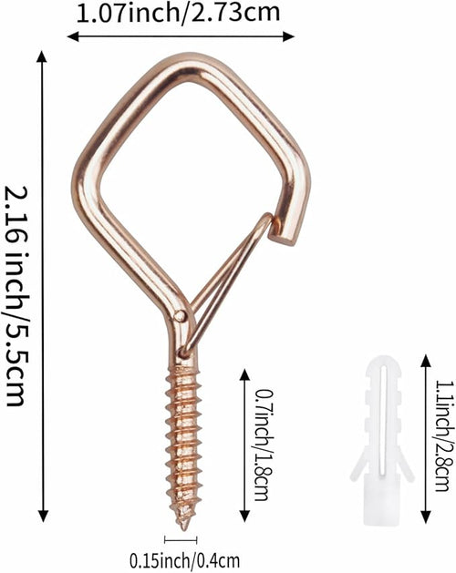 120 Pcs Rose Gold Eye Hooks Screw Heavy Duty,Ceiling Hooks for Hanging Plants,String Lights,Cup,Wind Chime,Bird Feeders. Plant Hanger Indoor&Outdoor
