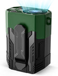 Portable Fan 4000mAh Rechargeable, 4 Speeds 13000RPM Strong Airflow, Personal Waist Fan with Max 24H Working Time, Wearable Clip Belt fan for Camping, Outdoor, Jobsite, Traveling -Green & Black