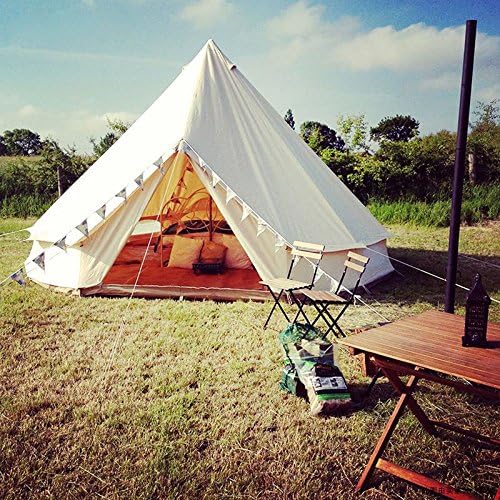 INTSUPERMAI Bell Tent 16.4ft (5m) Canvas Tent 4-Season Yurt Tents Oxford Canvas Bell Yurt Tents for Family Glamping Outdoor Hunting - Image 5