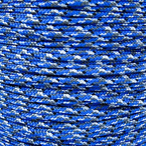 Paracord Planet 95lb Paracord – 1 Strand Type I Parachute Cord for Outdoors and DIY – Blue Camo (50 ft)