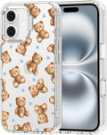 MOSNOVO for iPhone 16 Plus Case, Shockproof Military-Grade Protection 6.6ft Drop Tested, Clear Phone Case for iPhone 16 Plus, Teddy Mood Design