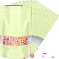 4.7"x7.8" 120pcs Mylar Bags for Food Storage,Smell Proof Bag with Matte Window Resealable Food Storage Bags for Small Business, Stand-up Foil Pouch Packaging Freeze Dried Candy Bag(Beige)