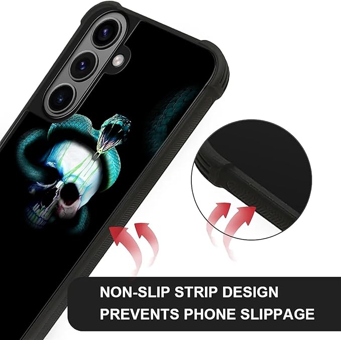 for Samsung Galaxy S26 Case,Graphic Design for Girl Boy Soft Silicone Hard Acrylic Shock Protection Designed for Samsung Galaxy S26 Skeleton Winding Snake Pattern