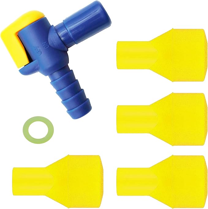 Bite Valve Replacement Mouthpiece Fit for Hydration Pack Bladder Water Backpack and Most Brands(4-Pack), with Shutoff Valve and Tube O-Ring
