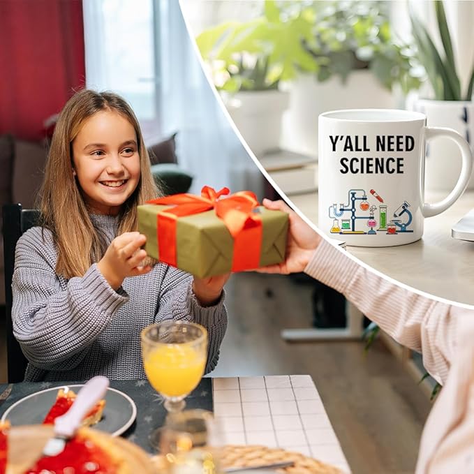 RZHV Y All Need Science Funny Scientist Coffee Mug, Sciences Nerd Mug, Teacher's Day Thank You Gifts for Scientist Chemists Sciences Teacher, Retirement Gifts for STEM Educator Student Science Lover