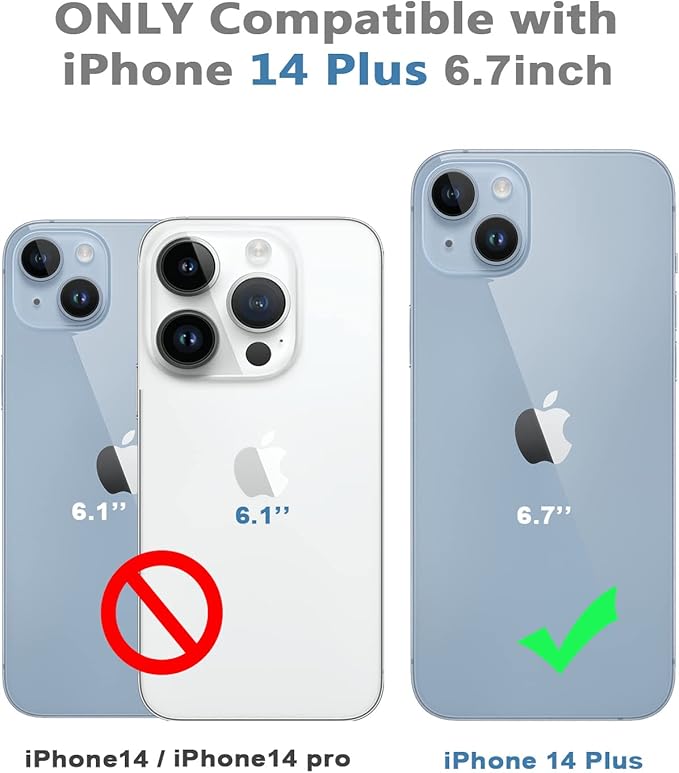 for iPhone 14 Plus Waterproof Case - Shockproof, Dustproof, Built-in Screen Protector, Magnetic Ring, 6.7" (Black)