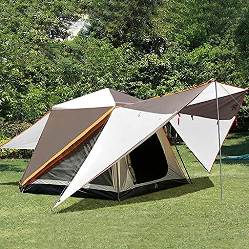 YXCKG Tents for Camping Waterproof, Pop Up Tent, Camping Tents & Shelters, Tents with Top Rainfly, Big Skylight 3-5 Person Family Tents, with Front and Rear Double Halls (Color : White Coffee) by Unknown