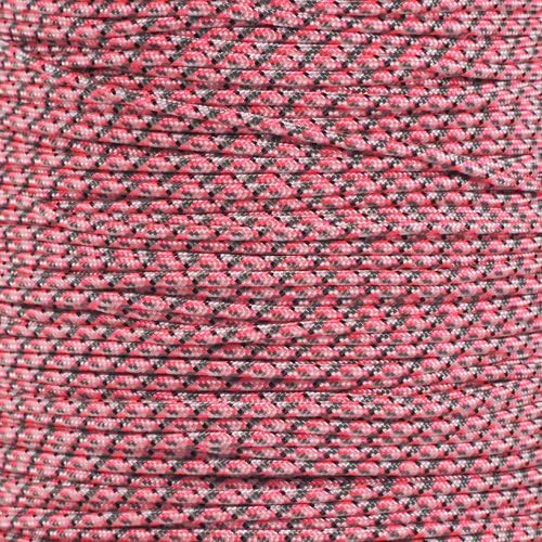 Paracord Planet 275lb Paracord – 3/32 Inch (2.38 mm) Nylon Crafting Cord with 5 Strand Inner Core – Pretty in Pink Camo (1000 ft)