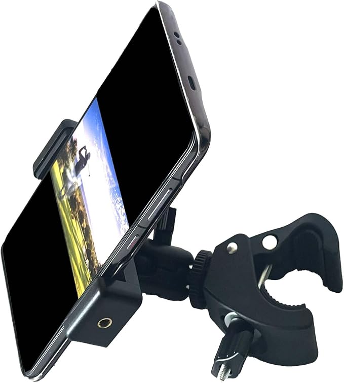 Phone Holder with Clamp，Cell Phone Holder Mount Clip for Golf Cart,Wheelchair Walker,Universal Phone Mount Holder.
