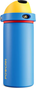POWCAN 18 oz Insulated Water Bottle with Straw: 2-in-1 with Push-Button Spout & Quick-Flip Straw, Leakproof, Cold 24Hrs, Fits Car Cup Holder, Stainless Steel Cup for Sports, Outdoors (Sailor Quack)