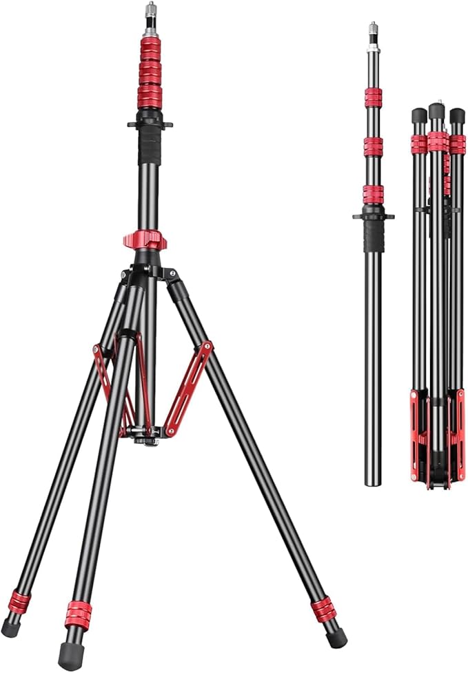 FreeSea Light Stand Aluminum, Adjustable Tripod Stand for Photography, 260cm/102inch Studio Sturdy Tripod for Speedlite Flash Softbox Strobe Light Camera with Carrying Bag