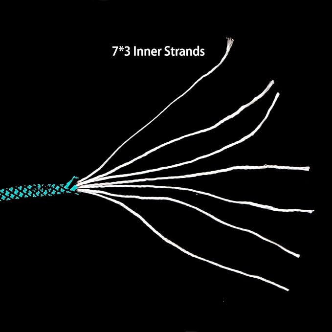 MOOCY Diamond Pattern Paracord 550 Blue Black,5/32 in x 164 ft (4mm x 50m),7 Inner Strands/Parachute Cord,Nylon Type III Paracord,Ideal Nylon String for Survival & Camping Gear