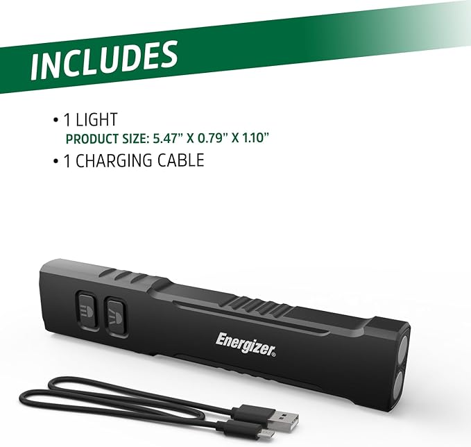 Energizer 1200SL-R Flashlight Rechargeable for EDC, Tactical Flashlight Ultra Bright, IPX4 Water-Resistant, USB-C Cable Included (Pack of 2)