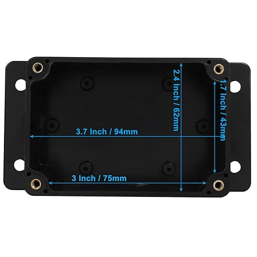 1 Pack Junction Box, 4 x 2.7 x 2 Inch IP65 Waterproof Project Box, ABS Plastic Electrical Project Case Power Junction Box with Fixed Ear for Outdoor (Black, 100 x 68 x 50 mm)