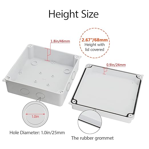 LeMotech Junction Box, Electrical Box IP65 Water Resistant Dustproof ABS Plastic Project Enclosure for Electronics White 5.9 x 5.9 x 2.8 inch