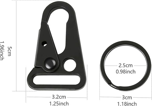 12 Sets Tactical Snap Hooks, 1" Small Keychain Clip with Metal Key Ring for Molle Bags,Paracord Bracelets,Use for Camping,Hiking,Traveling,Outdoor Activity