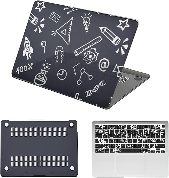 Hard Shell for MacBook 12 inch Case Retina 2015 2016 2017 Release (Model A1534),Plastic Protective Laptop Cover & Keyboard Cover Skin for Apple MacBook Air 12",Science Formula