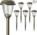 XMCOSY+ Solar Lights Outdoor 10/25 LM LED with 2 Lighting Modes, Solar Garden Lights Glass and Metal, IP65 Waterproof Solar Powered for Yard Pathway Walkway Driveway Patio (6 Pack, Warm White)