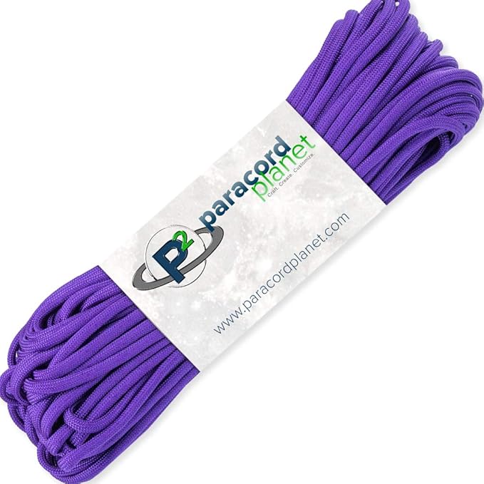 Paracord Planet Solid Color 550lb Paracord – 7 Strand Type III Nylon Cord for Indoor and Outdoor Tasks – Acid Purple (1,000 ft)