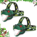 Dysaim Kids Headlamp,Rechargeable T-Rex Dinosaur Headlamp for Kid and LED Head Lamp Camping Gear Flashlight,Hiking Accessories Headlight Toys,Four Light Modes Suitable for Reading/Party Gift(2 Pack)
