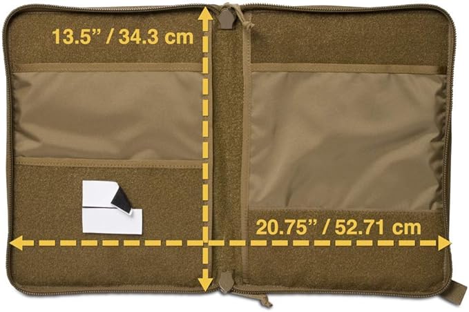 Tactical Notebook Covers Tactical Admin Notebook Cover System | Zippered Map Case | Fits US Standard Size Paper 8.5” x 11” & A4 Notebooks | Durable Field Organizer (Coyote Brown)