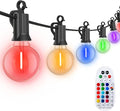 Brightown Outdoor String Lights 29 Feet G40 LED Patio Lights, 13 Plastic Edison Bulbs(1 Spare), Waterproof Connectable Hanging Light for Backyard Porch Balcony Party Decor, E12 Base, Multicolor
