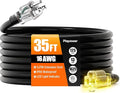 35 FT Outdoor Extension Cord Waterproof, 16/3 Gauge Heavy Duty 3 Prong Power Cord with Lighted Indicator End, 13A 125V 1625W SJTW, ETL Listed, Great for Lawn/Garden/Home(Black)