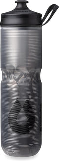 HydraPak | Polar Bottle - Polar Sport Insulated Water Bottle - BPA-Free, Sport & Bike Squeeze Bottle with Handle (Pulse Black, 700ml / 24oz)