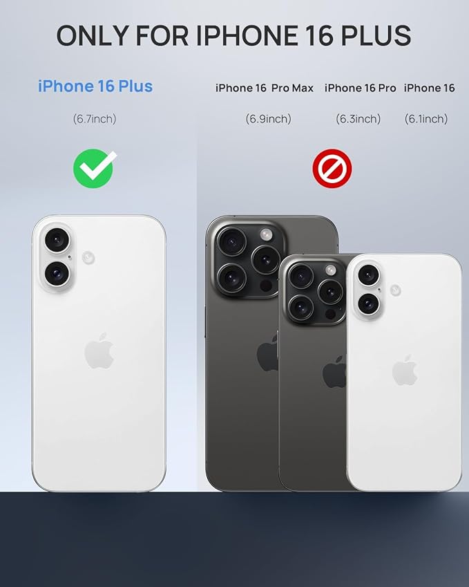 Lanhiem Magnetic for iPhone 16 Plus Waterproof Case, Built-in Privacy Screen Protector, Compatible with MagSafe, Anti-Spy Full Body Phone Case for iPhone 16 Plus 6.7", Black