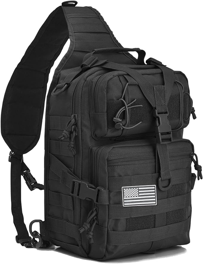 hopopower Tactical Sling Bag, Sport Bag Military Rover Shoulder Backpack EDC Assault Range Bag, Chest Pack Handbag Waterproof