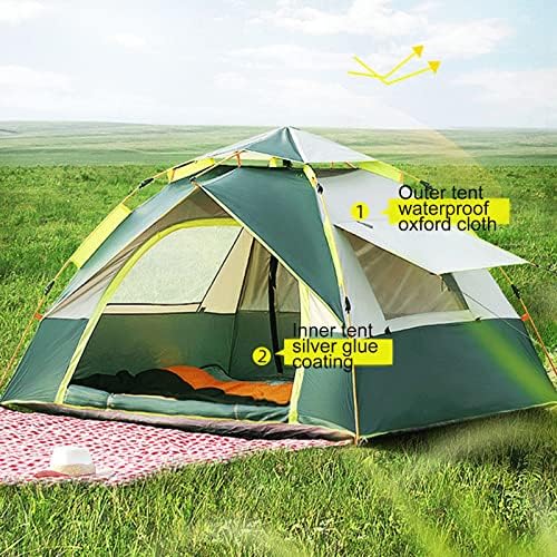 Camping Tent Family Dome Tent Waterproof Windproof Instant Pop-Up Tent for Camp Backpacking Hiking Outdoor Lightweight,Canvas Bell Tent with Carry Bag & Nail,C - Image 3