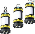 BOBKID 3 Pack Camping Lantern, Outdoor LED Camping Light, Rechargeable Flashlights with 1000LM, 6 Modes, IPX5 Waterproof Portable Emergency Camp Light for Hurricane Survival - Green