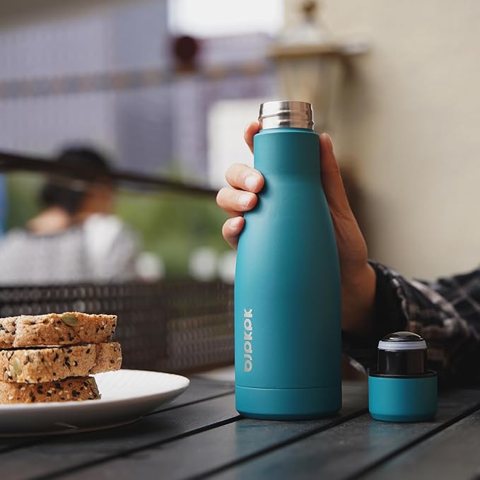 BJPKPK 12oz Water Bottles Stainless Steel Double Wall Vacuum Insulated Small Water Bottles for Travel,Macaron Green