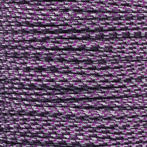 Paracord Planet 275lb Paracord – 3/32 Inch (2.38 mm) Nylon Crafting Cord with 5 Strand Inner Core – Purple Camo (25 ft)