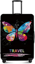 ANNA QUEEN Colorful Butterfly Travel Luggage Cover -Stretchable Airplane Suitcase Protector Sleeve,Universal Washable Fit for 28-30 Inch Checked Baggage,Water Resistant Durable Luggage Protector