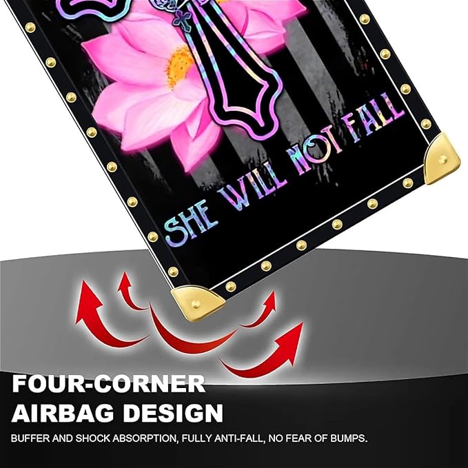 Compatible with iPhone 16 Pro Max Case, Praying Cross Hands Luxury Golden Decoration for Girl Women Soft TPU Shockproof Protective Hard PC Back for iPhone 16 Pro Max