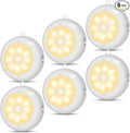 Reoshine Under Cabinet Lighting, LED Puck Lights AA Battery Operated, Closet Lights Motion Sensored for Kitchen, Shelf, Dimmable & Magnetic, 3000K Warm White (6 Pack)