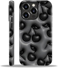 for iPhone 11 Pro Max Case,HL2 Cute Cool Cherry Black Hybrid 2 Layer Hard Shell Silicone Protective Pattern Design Case
