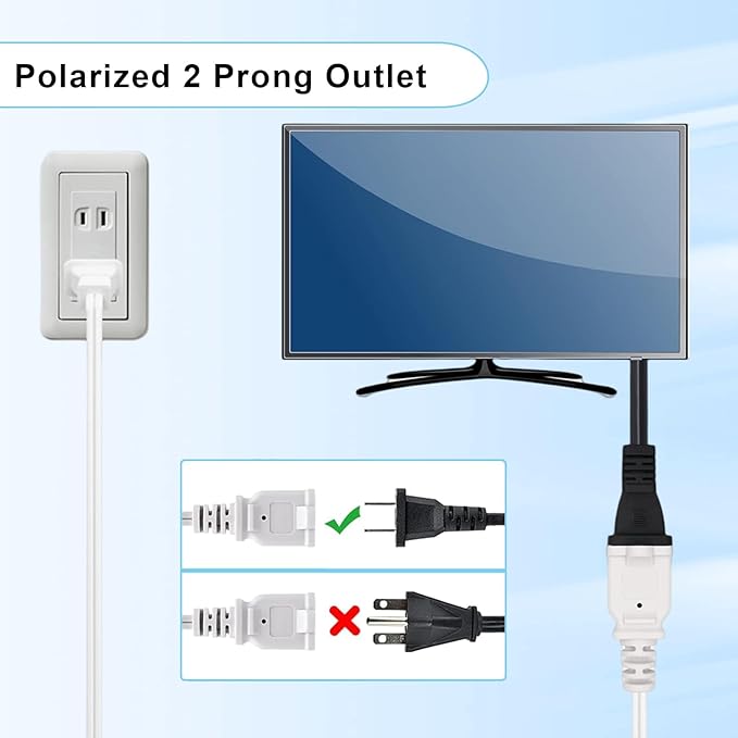 Short Extension Cord 3 Ft,2-Prong Extension Cord, NEMA 1-15P to 1-15R Thin Extension Power Cord - Compact Indoor/Outdoor Use for Home Office Small Appliances Camping