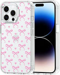 MOSNOVO Case for iPhone 14 Pro Max, [Buffertech 6.6ft Military-Grade Drop Protection] [Anti Peel Off Tech] Clear TPU Bumper Phone Case Cover Design - Bowtiful Love