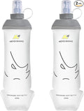 N NEVO RHINO 2PCS Soft Flask, 17oz/500ml TPU Running Water Bottle for Hydration Vests and Running Packs, Leak-proof BPA-Free Collapsible Water Bottles for Running, Hiking, Cycling, Climbing