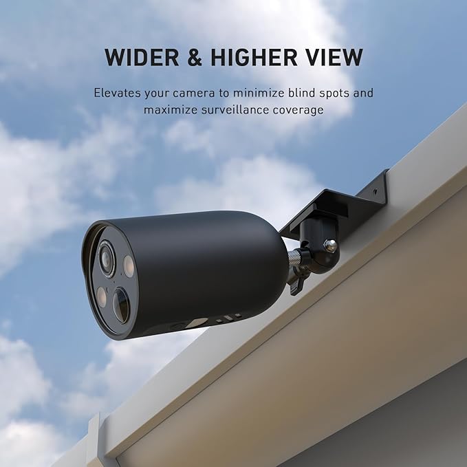 Holicfun Gutter Mount for Ring, Blink, Eufy, and Arlo Outdoor Security Cameras, No-Drill Installation, 360° Adjustable, Weather-Resistant, White