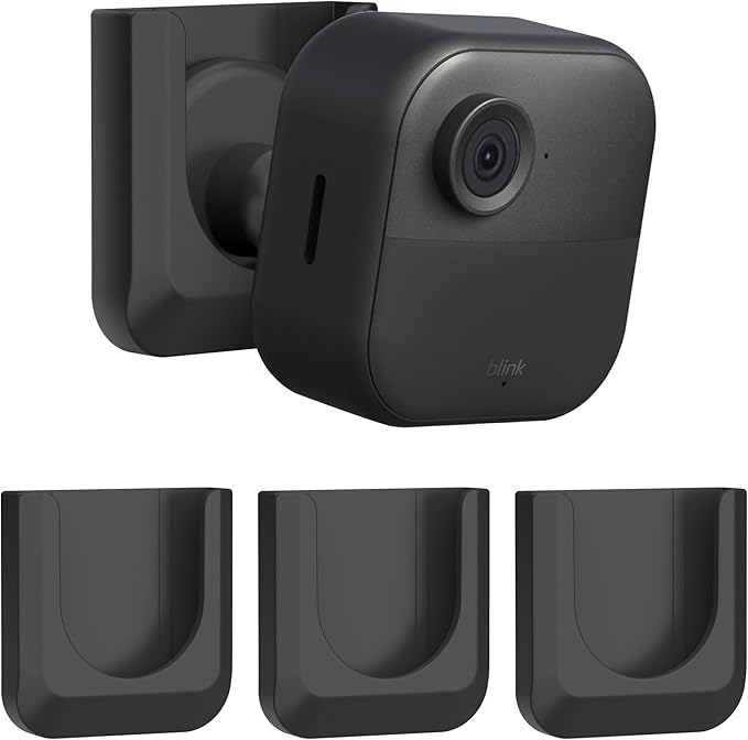 Blink Camera No Drill Wall Mount Bracket for Blink Outdoor 4/ Outdoor 2K+ / Blink Mini 2/Blink Indoor Camera,No Screw Adhesive Blink Camera Mount for Blink Indoor 3Pack (Camera Not Included) Black