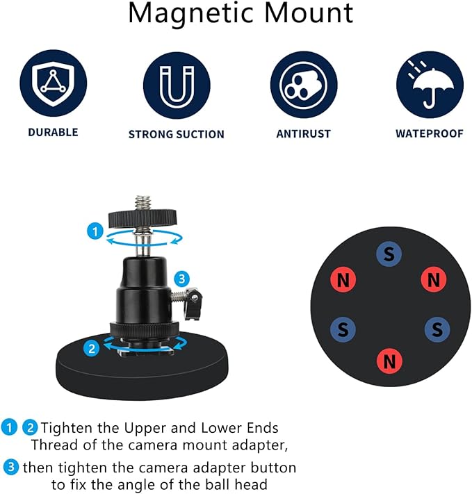 TEKCAM Magnetic Camera Mount Compatible with Outdoor Cam Plus, Stick up Cam Battery, Outdoor Camera Magnetic Mount, Rubber Coated Base Magnet, 1Pack